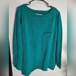 Vintage 1980's Jennifer Moore Chunky Knit Pullover Sweater Rich Green Sz LG